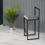 Hanah Home Taburete de Bar de Metal Gris